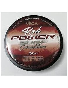 Hilo vega potenza red power surf competicion 1000m 0,30mm, hilo vega