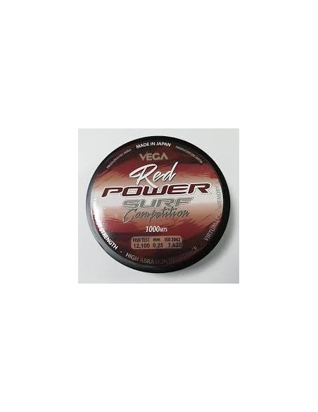Hilo vega potenza red power surf competicion 1000m 0,18mm, hilo vega