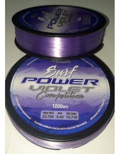 Hilo vega power violet competicion 1000m 0,40mm, hilo vega violet