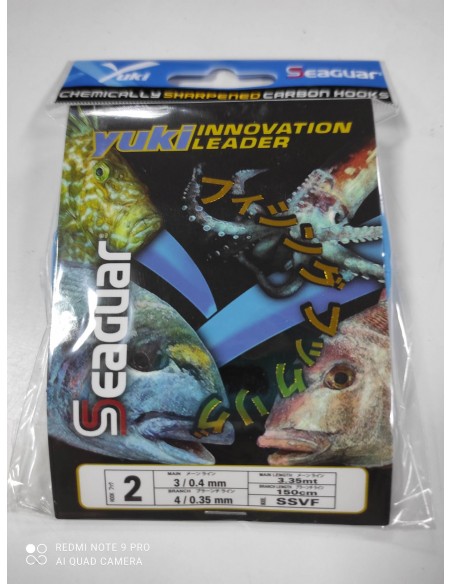 Bajo montado 100% fluoro seaguar yuki de 2 anzuelos nº2-tienda de pesca