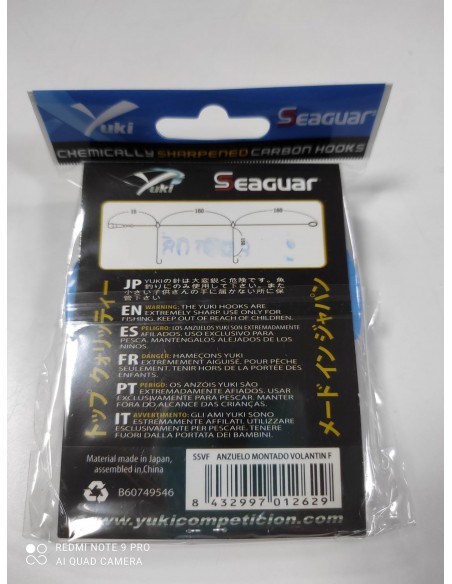Bajo montado 100% fluoro seaguar yuki de 2 anzuelos nº2-tienda de pesca