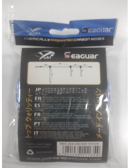 Montaje fluoro seaguar yuki de 3 anzuelos nº6-tienda de pesca-bajo