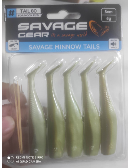 Vinilo savage gear minnow tail80 80mm 6g thaki-tienda de pesca-náutica