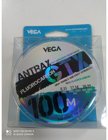 FLUOROCARBONO VEGA ANTRAX 100% 0,35MM 100M