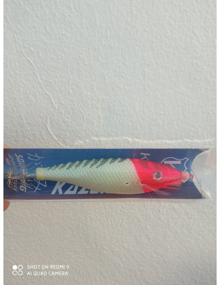 Jibionera plomada katx kazumi 3,5 blanco/red-tienda de pesca-señuelo