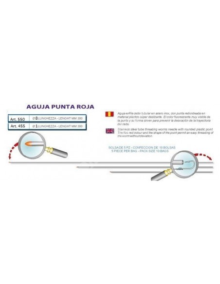 Aguja stonfo 1mm 30cm punta naranja-tienda de pesca-aguja para cebo