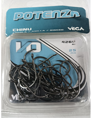 anzuelo vega potenza chinu n1/0 ojal-tienda de pesca-tienda nautica