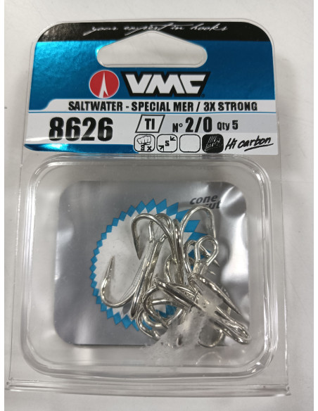 Anzuelo triple 8626 vmc n 2/0 inox-tienda de pesca-anzuelo vmc 8626