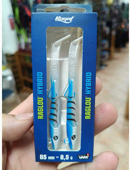 Vinilo raglou plomado x2 hybrid 85mm azul tigre-tienda de pesca-náutica