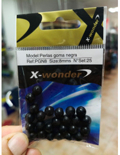 TOPE O PERLA DE GOMA NEGRO LINEAEFE 6MM
