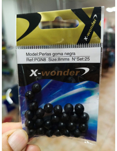 TOPE O PERLA DE GOMA NEGRO LINEAEFE 6MM