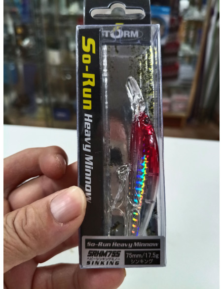 SEÑUELO STORM SO-RUN HEAVY MINNOW COLOR RED HEAD 75MM 17.5G
