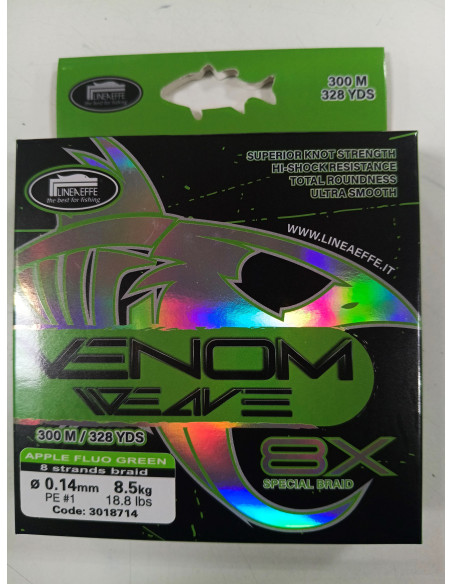 Trenzado lineaefe venom weave 8x 0.14mm-tienda de pesca-tienda náutica