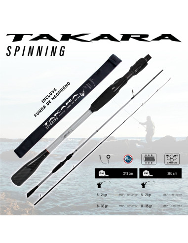 Caña sparus takara spinning 2.43m 5-21g