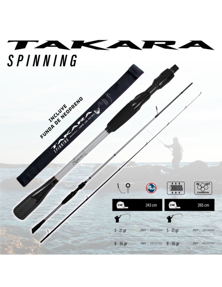 Caña sparus takara spinning 2.43m 5-21g