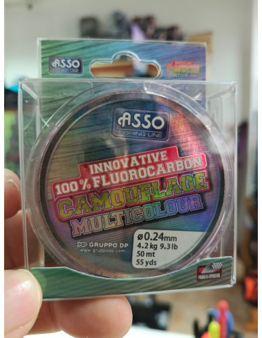 fluorocarbono 100% asso multicolor 0.24mm 50m 4.200kg
