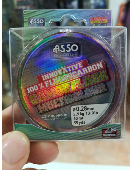 Hilo asso camuflage 0,35mm fluorocarbono 100% 50m 8,9kg-tienda de pesca