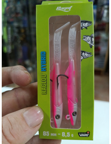 Vinilo plomado raglou hybrid 85mm color pp 8.5g rosa