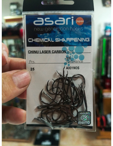 ANZUELO ASARI CHINU LASER CARBON Nº3/0 (A001NOS)