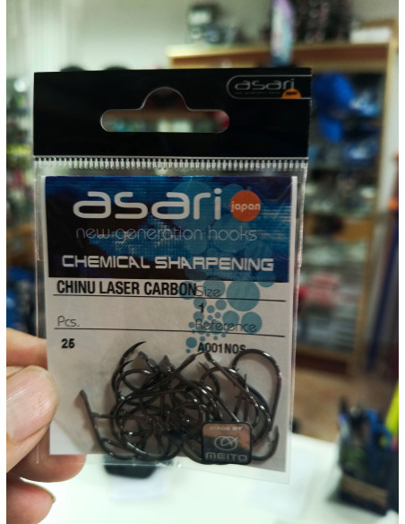 Anzuelo asari chinu laser carbon n1-tienda de pesca-anzuelo asari chinu