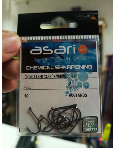 Anzuelo asari chinu niquel de anilla n2-tienda de pesca-anzuelo asari