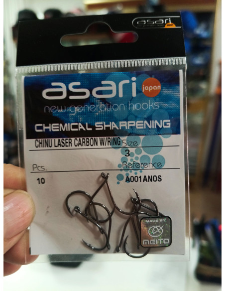 Anzuelo asari chinu niquel de anilla n3, tienda de pesca, anzuelo asari chinu