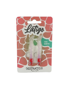 VINILO LATIGO DESTRUCTOR BAITS 105MM 13.5G PINK FLASH RED HEAD