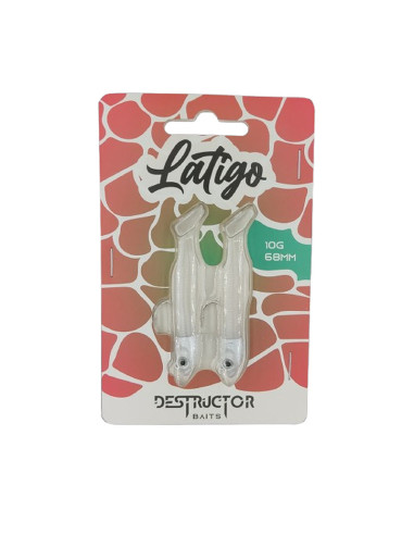 Vinilo látigo destructor baits 68MM 10G white pearl