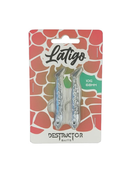 VINILO LATIGO DESTRUCTOR BAITS 85MM 8.5G WHITE PEARL