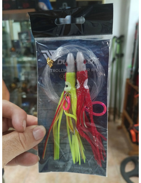Bajo montado doble trolling duraflot rojo y amarillo