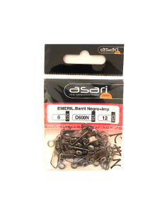 Emerillon barril asari negro nº6 inox-tienda de pesca-emerillon asari