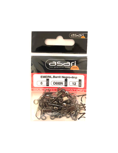 Emerillon barril asari negro nº6 inox-tienda de pesca-emerillon asari