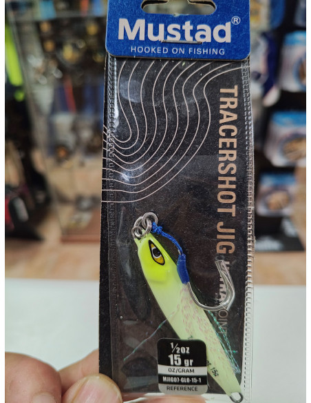 Jig mustad tracershot 25g glow-tienda de pesca-tienda nautica-jig pequeño